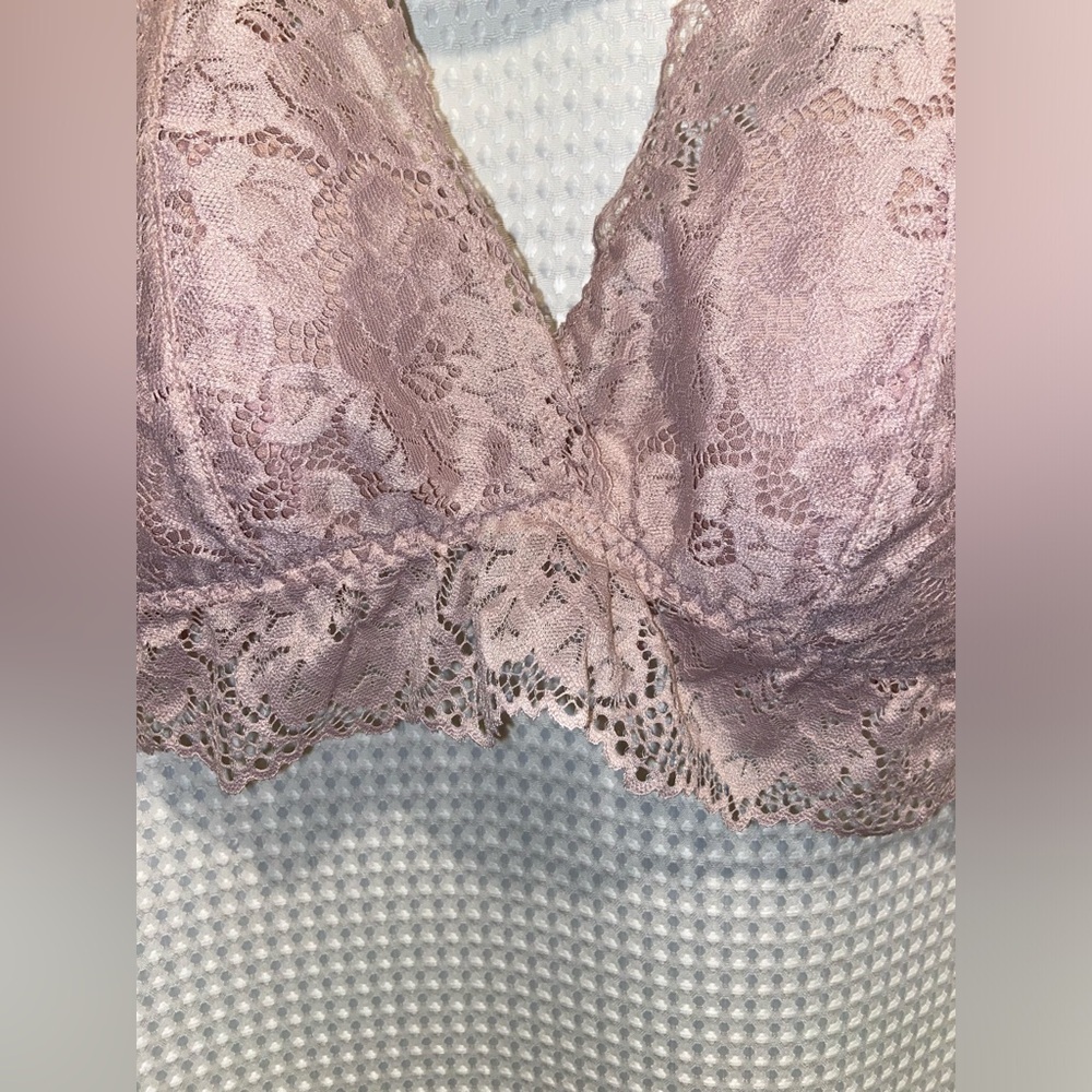 Blumind soft pink stretchy Lace bralette size XL NWT - Picture 3 of 11